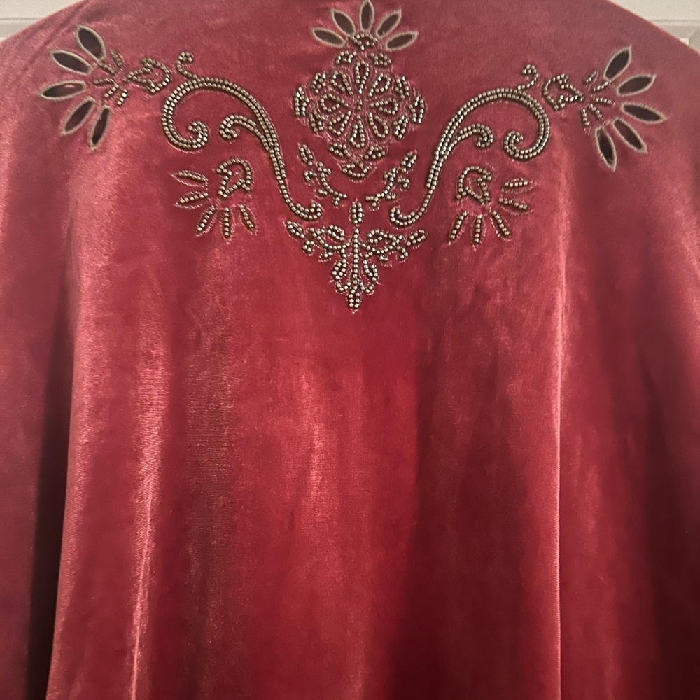 VENUS Burgundy Velvet Jacket - Picture 2 of 8